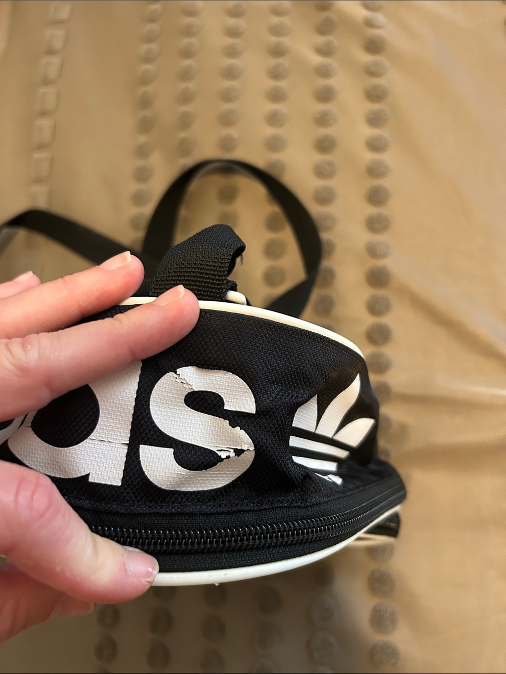 adidas Black and White Mini Backpack with Trefoil - Picture 4 of 7